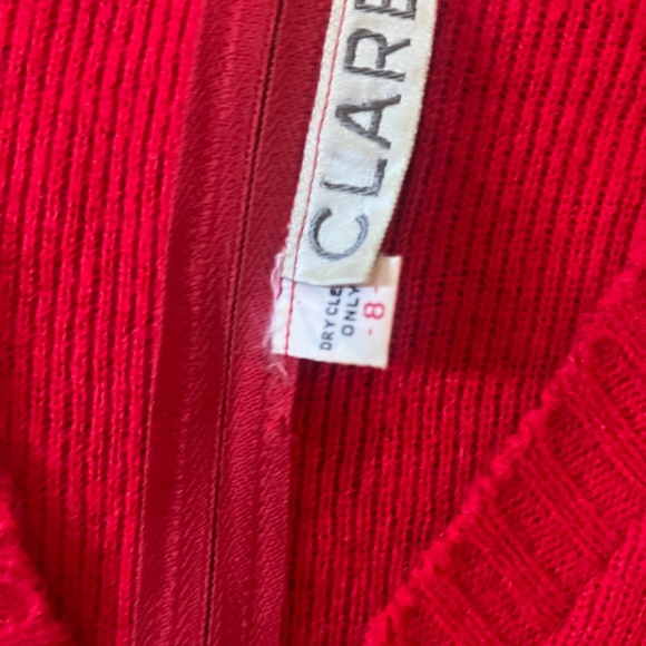 Unique red up cycled sweater dress - Picture 5 of 13